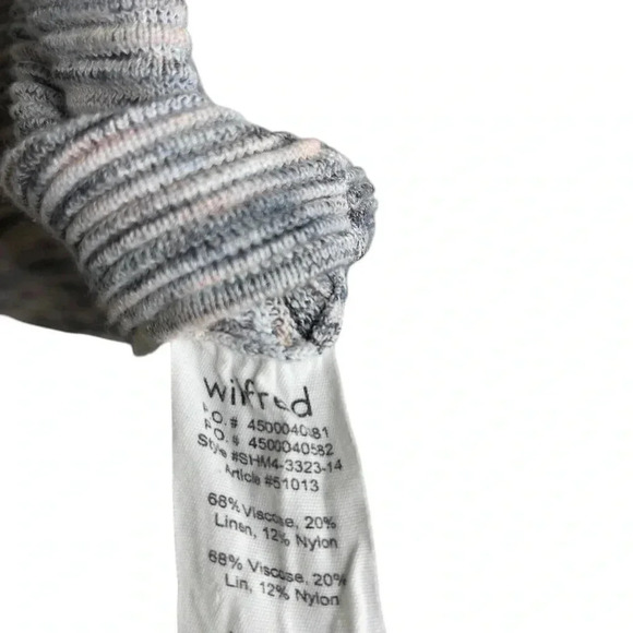 Aritzia Wilfred Blanchard  Linen Blend Ribbed Grey Sweater Size Small - Picture 8 of 9